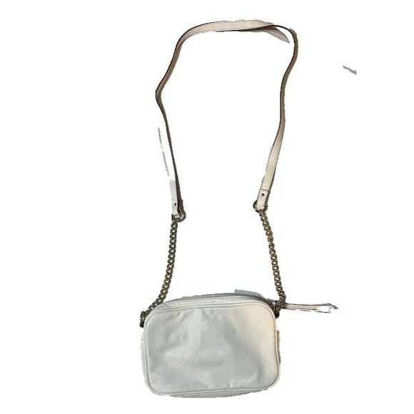 Steve Madden Crossbody Handbag Cream Rose Motif Gold Chain Leather Strap Boho - Picture 3 of 5